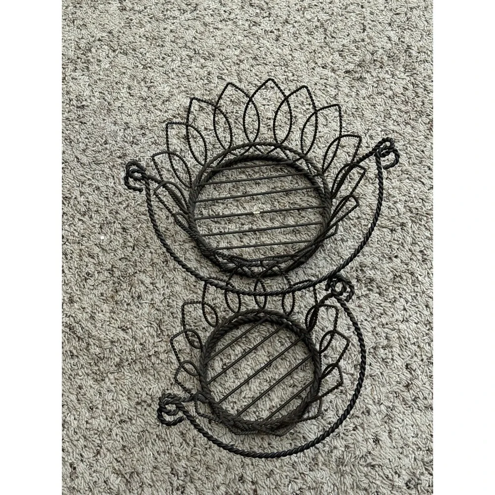 Black‎ Metal Baskets With Handles Set Of 2